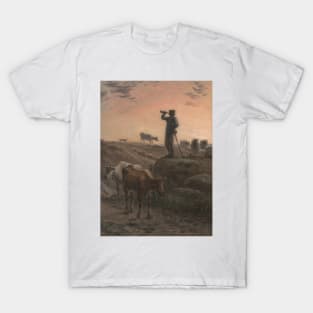 Calling Home the Cows by Jean-Francois Millet T-Shirt